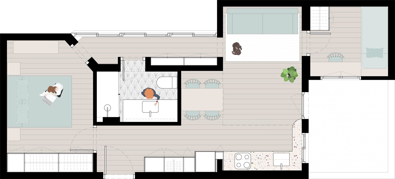 Plano de reforma completa de vivienda